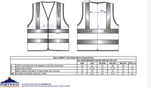 Vesta Hi-Vis LED, galben, regular, Orion Executive, Portwest 
